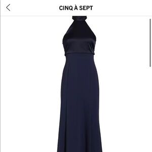Cinq a Sept Alexandra Turtleneck Halter gown (size 6)